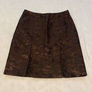 *3 for $15* Brown Floral Jacquard Skirt